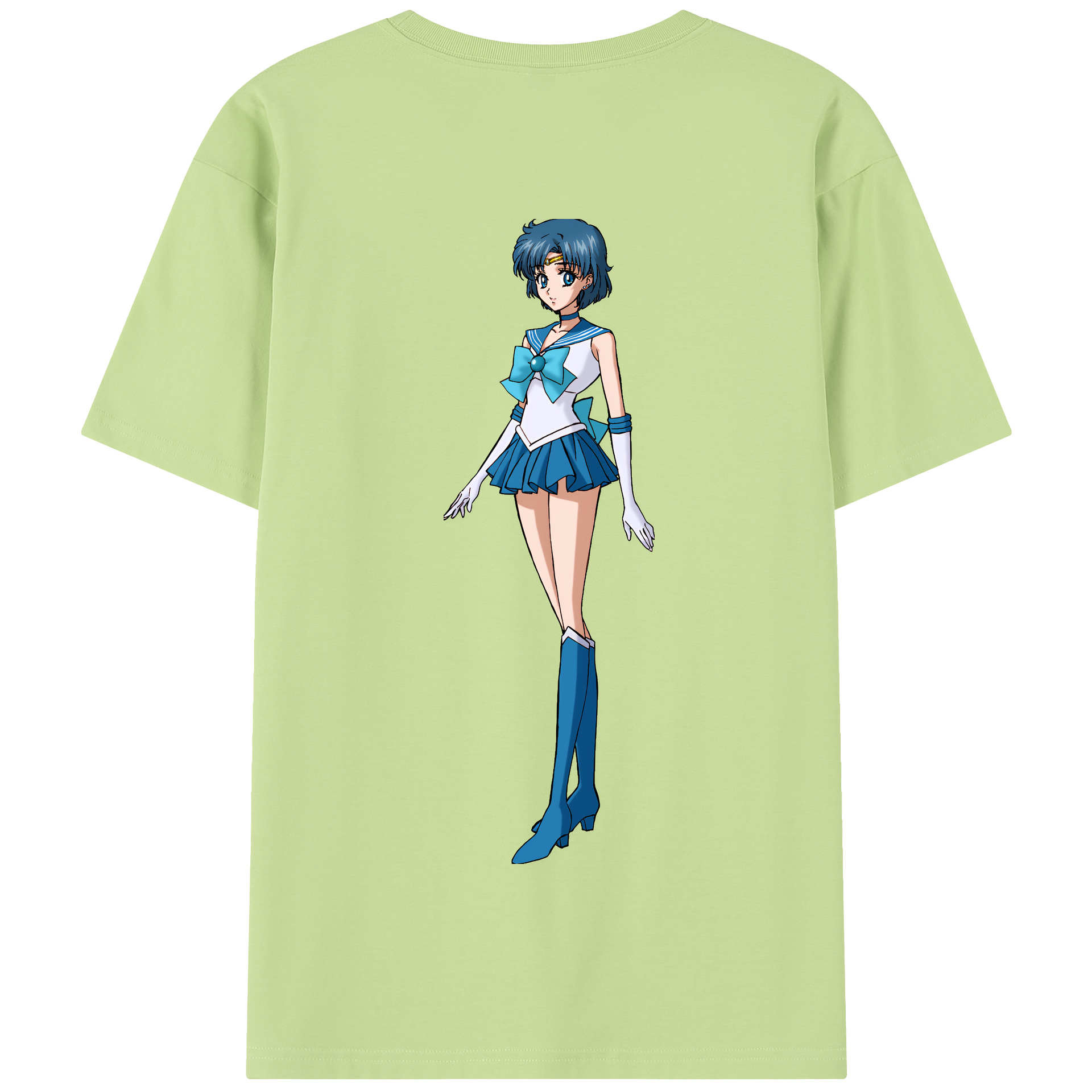 （画像用） 美少女戦士セーラームーン 水野 亜美 みずの あみ Sailor Moon Mizuno Ami 綿100％半袖Tシャツ（背面プリント）
